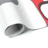 Papier Cadeau Carré rétro rouge noir gris blanc Motif (Coin rond)