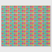 Papier Cadeau Carré Triangle Géométrique Coloré (Plat)