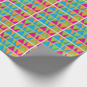 Papier Cadeau Carré Triangle Géométrique Coloré (Coin)