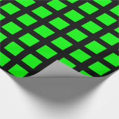 Papier Cadeau Carré - Vert sur Noir (Coin)