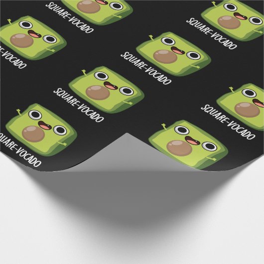 Papier Cadeau Carré-vocado Drôle Avocado Puns Dark BG (Coin)