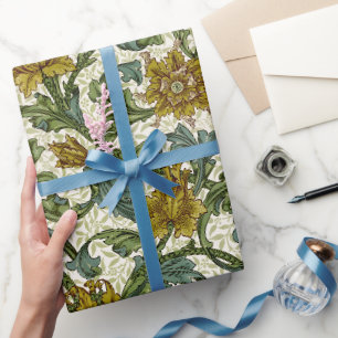 Papier Cadeau Carreau d'art floral à tige unique de William Morr