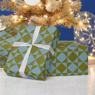 Papier Cadeau Carreau diamant pin de menthe
