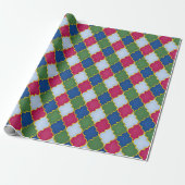 Papier Cadeau Carreau marocain bleu (Déroulé)