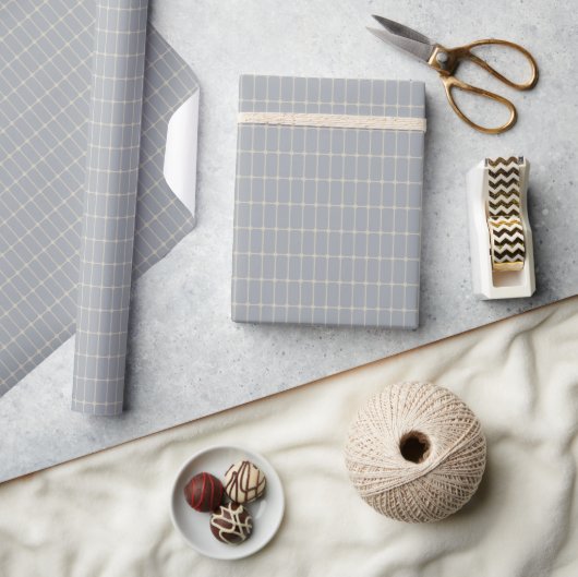 Papier Cadeau Carreau moderne bleu (Artisanat)