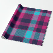 Papier cadeau carreau néo-fuchsia (Déroulé)