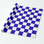 Papier Cadeau Carreaux bleu profond (Déroulé)