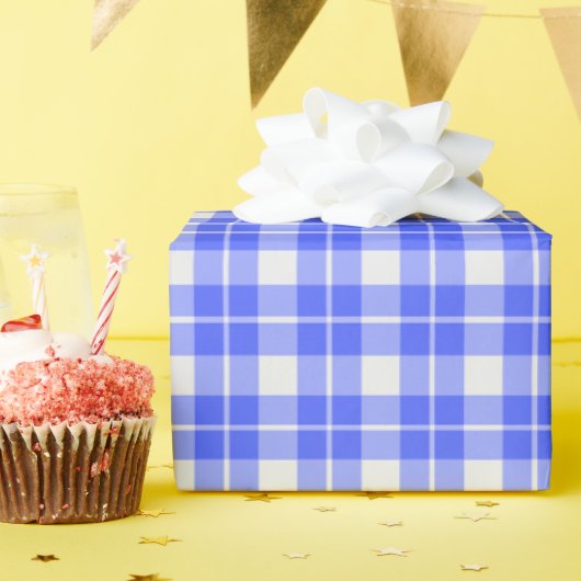 Papier Cadeau Carreaux Bleus (Fête d'anniversaire)