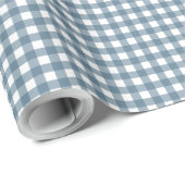 Papier Cadeau Carreaux bleus blancs mignons  (Coin rond)