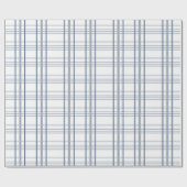Papier Cadeau Carreaux Bleus Classiques (Plat)