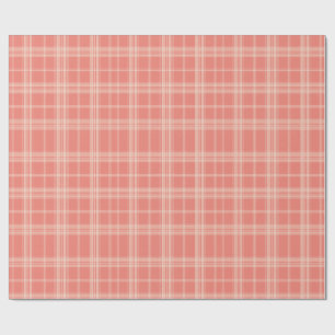 Papier Cadeau Carreaux Corail Doux