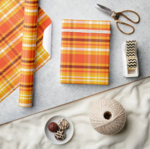 Papier Cadeau Carreaux d'automne