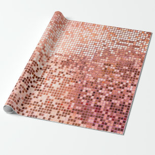 Papier Cadeau Carreaux de mosaïque carré rose rosé