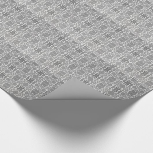 Papier Cadeau Carreaux de pierre blanche grise Mosaïque Motif (Coin)