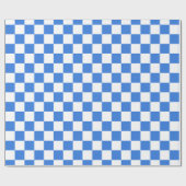 Papier Cadeau Carreaux de tableau blanc et bleu clair (Plat)