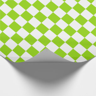 Papier Cadeau Carreaux de tableau blanc et vert citron