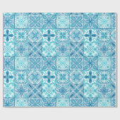 Papier Cadeau Carreaux décorés en bleu et blanc (Plat)
