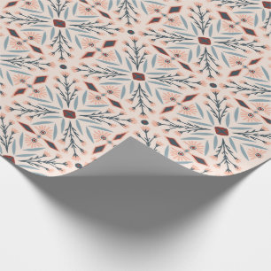 Papier Cadeau Carreaux Dolores FLoral motif rose