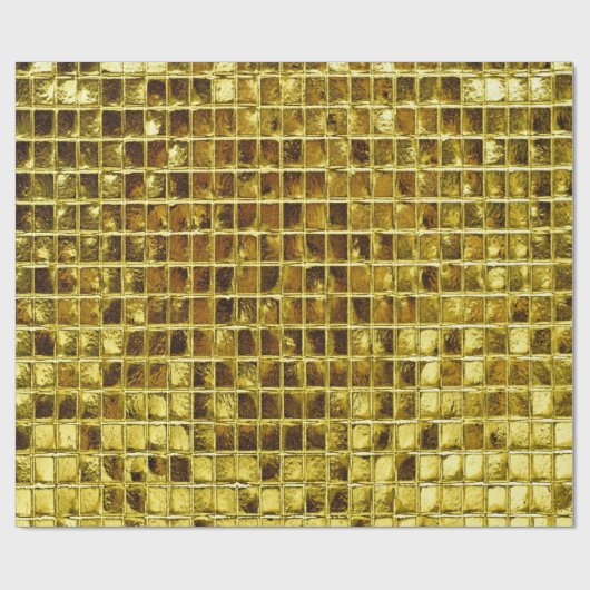 Papier Cadeau Carreaux en mosaïque d'or Élégant Découpage modern (Plat)