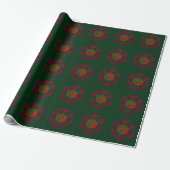 Papier Cadeau Carreaux Flocon de Neige (Déroulé)