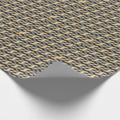 Papier Cadeau Carreaux géométriques complexes en ivoire argenté (Coin)