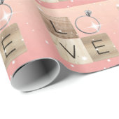 Papier Cadeau Carreaux L-o-v-e (Coin rond)