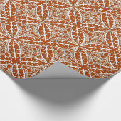 Papier Cadeau Carreaux marocains - rouille brun et blanc (Coin)