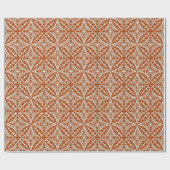 Papier Cadeau Carreaux marocains - rouille brun et blanc (Plat)