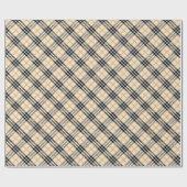 Papier Cadeau Carreaux Marron Vintage (Plat)