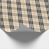 Papier Cadeau Carreaux Marron Vintage (Coin)
