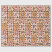 Papier Cadeau Carreaux Rétro Daisy (Plat)