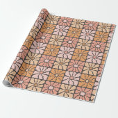 Papier Cadeau Carreaux Rétro Daisy (Déroulé)
