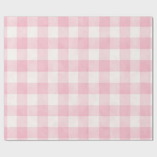 Papier Cadeau Carreaux rose (Plat)