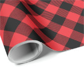 Papier Cadeau Carreaux Vichy Rouge de Buffalo (Coin rond)