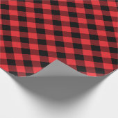 Papier Cadeau Carreaux Vichy Rouge de Buffalo (Coin)