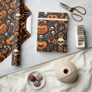 Papier Cadeau Carrelage à thème Halloween éffrayant