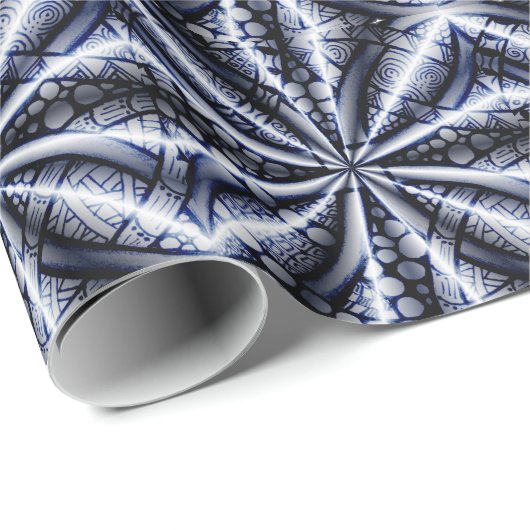 Papier Cadeau Carrelage bleu céleste (Coin rond)