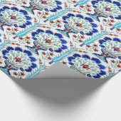 Papier Cadeau Carrelage bleu turkmène iznik (Coin)