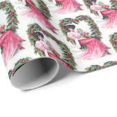 Papier Cadeau carrelage de dame victorienne vintage (Coin rond)