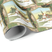 Papier Cadeau Carrelage de l'église de Noël (Coin rond)