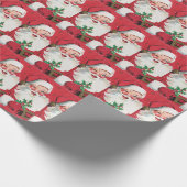 Papier Cadeau Carrelage de Noël rétro Père Noël party (Coin)