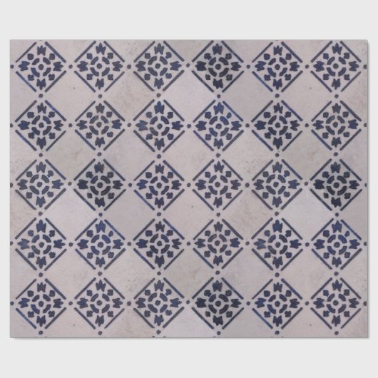 Papier Cadeau Carrelage Delft Bleu : Motif d'art néerlandais cla (Plat)