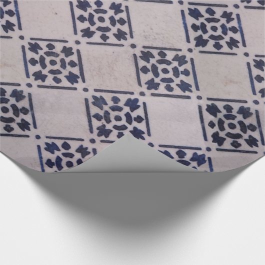 Papier Cadeau Carrelage Delft Bleu : Motif d'art néerlandais cla (Coin)
