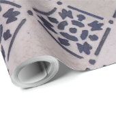 Papier Cadeau Carrelage Delft Bleu : Motif d'art néerlandais cla (Coin rond)