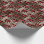 Papier Cadeau carrelage d'orignal rustique motif Noël (Coin)