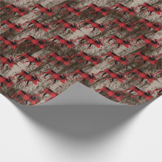 Papier Cadeau carrelage d'orignal rustique motif Noël (Coin)