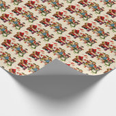 Papier Cadeau carrelage festif rétro de Noël Père Noël pour enfa (Coin)