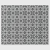 Papier Cadeau Carrelage marocain - blanc avec arrière - plan noi (Plat)