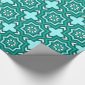 Papier Cadeau Carrelage marocain, Turquoise, Turquoise, Aqua et  (Coin)