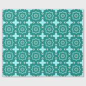 Papier Cadeau Carrelage marocain, Turquoise, Turquoise, Aqua et  (Plat)